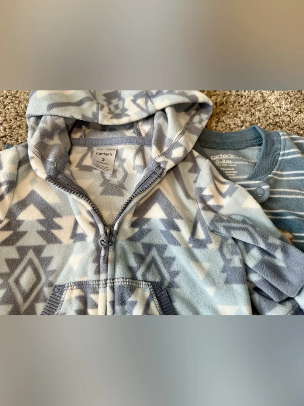 Carter’s Cozy Blue Toddler Sleep Sack & Hoodie Set - Grey-Blue